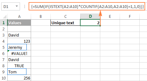 excel for mac distinct count